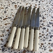 6 x Vintage Peeredge Sheffield Serrated Steak Knife Set Stainless Steel Flatware