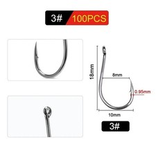 100pcs Circle Fishing Hooks 1# 1/0 5/0 Ultra Sharp Carbon Steel Octopus Offset