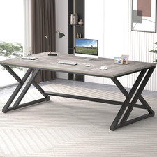 Scrivania Da Ufficio Lunga 179,8 Cm, Moderna Grande Scrivania per Computer in Le