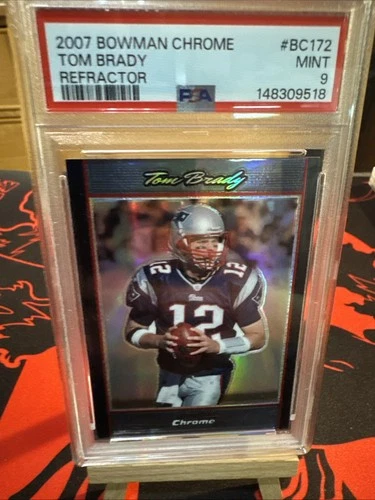2007 BOWMAN CHROME REFRACTOR #BC172 Tom Brady PSA 9 MINT