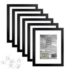 8x10 Picture Frame Set of 6, 8x10 Picture Frame Display Pictures 5x7 with Mat...