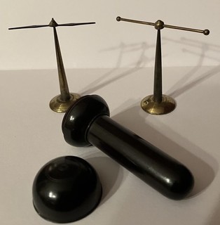 Antique Travel/Pocket Magnetic Needle Compass And Other Wind Instrument In Case