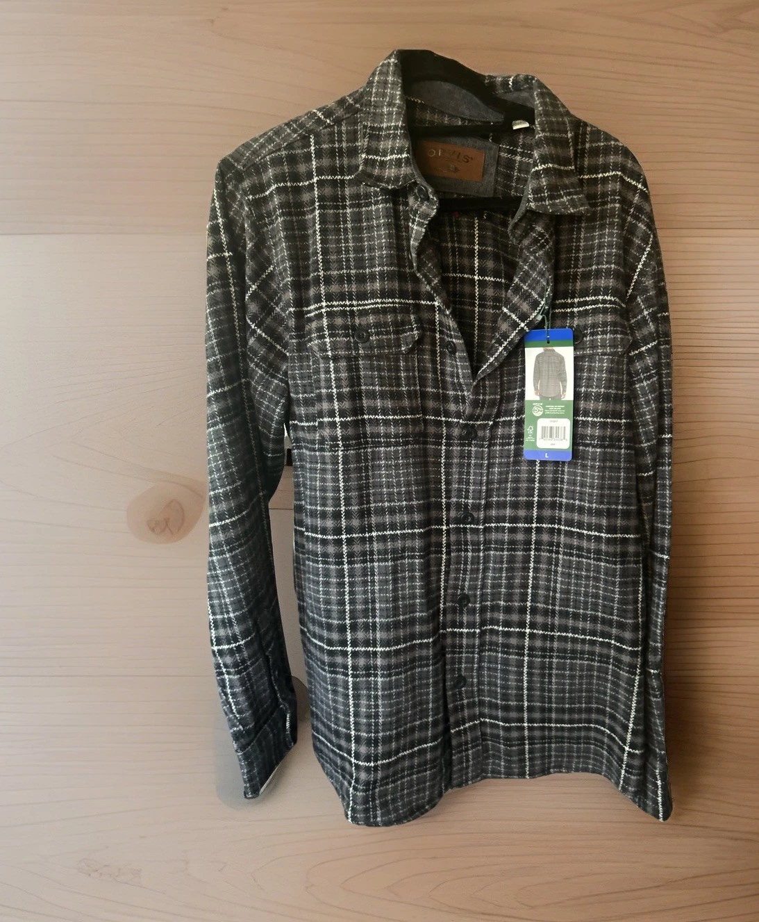 Flanel Orvis Men’s YTK Shirt Black/Gray Western Preppy Style
