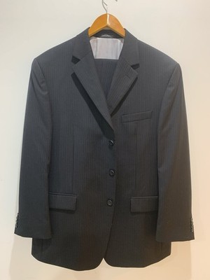 Michael Kors MMK Wool Suit Pinstripe Two-Piece Blazer & Trousers Set Size 43R
