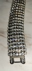 Gorgeous Vintage Fancy Elegant Wide Thick 7 Row Rhinestone Bangle 7" Bracelet  — photo 3