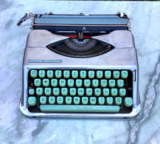 HERMES BABY TYPEWRITER. PICA FONT. SILVER AND SEAFOAM GREEN.  FOR PARTS thumbnail