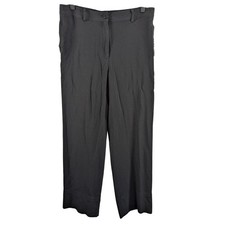 Theory Womens Fluid Pants 10 Black Wide Leg Trouser Dress Pants Business Casual