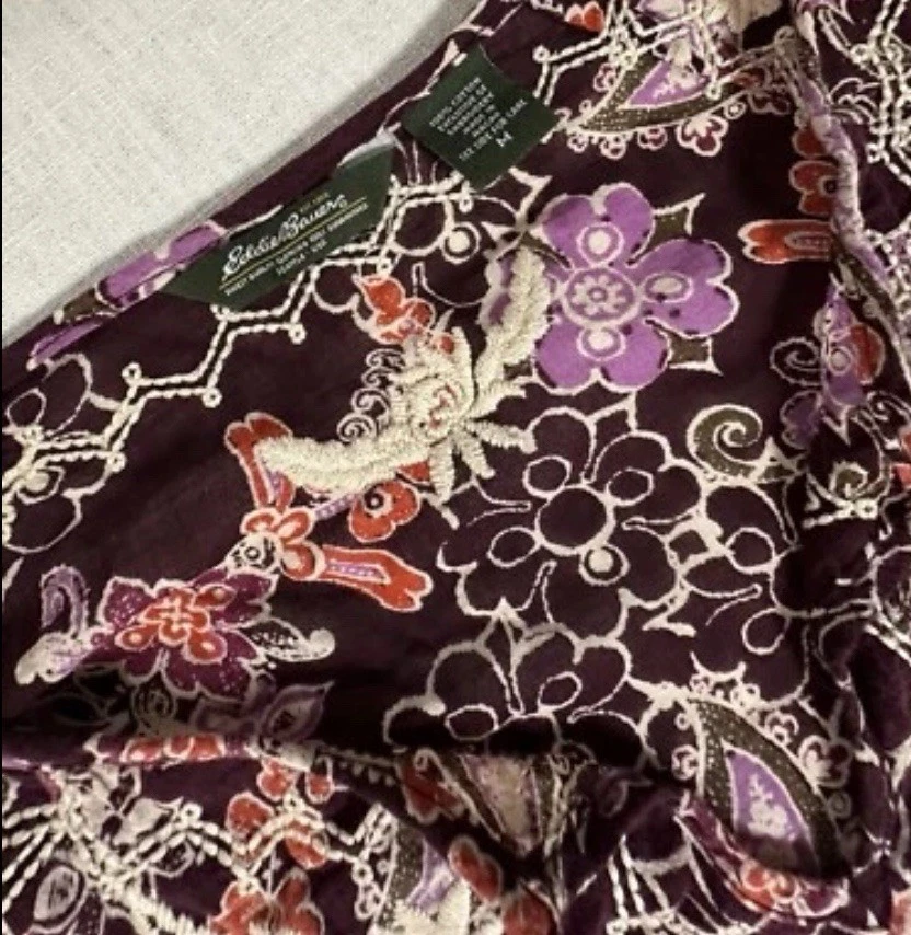 Top campesino de algodón ligero manga media larga Eddie Bauer Foto 2 de 4