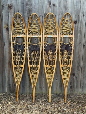 Vintage 1970s Snocraft 10''x56'' Snowshoes For Rustic Decoration   2 Pair