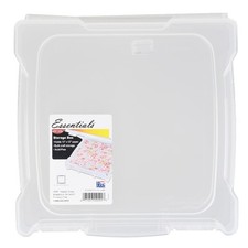 Clear Scrapbook Box 12 Inch Plastic Craft Storage Organizer Hobby Keeping Box