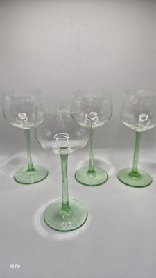 4 Jugendstil Gläser / Weingläser Handmade  , ca. 17cm, Kein Uranglas 