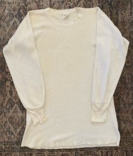 VTG 60s 70s Sears Roebuck Thermal Waffle Knit Long Sleeve Shirt XL Tall