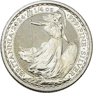 PRAGER: Großbritannien Charles III. 1/4 Unze 2024 Britannia Silber [1647] #k