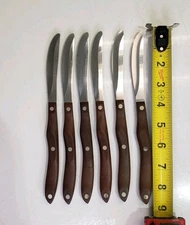 Set of 6 Vintage Cutco Table/Steak Knives No 59 Classic Brown Swirl Pat 2147079
