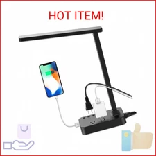 Drevet LED Desk Lamp for College Dorm Room, Desk Light with 1 USB Charging Port 