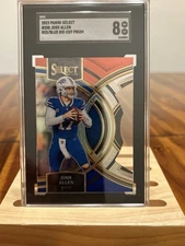 2023 Panini Select - Premier Level Josh Allen #200 Red & Blue Prizm Die-Cut SGC8