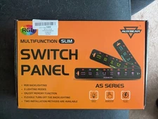 RGB AUXBEAM 6 Gang Switch Panel AS-R60 Slim Car Boat Lights Control Box 12V/24V