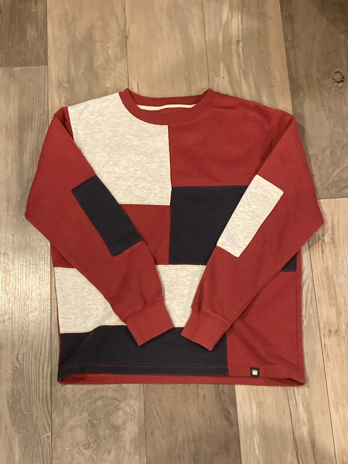Super Massive Patchwork Crewneck Sweatshirt In Bu… - image 1