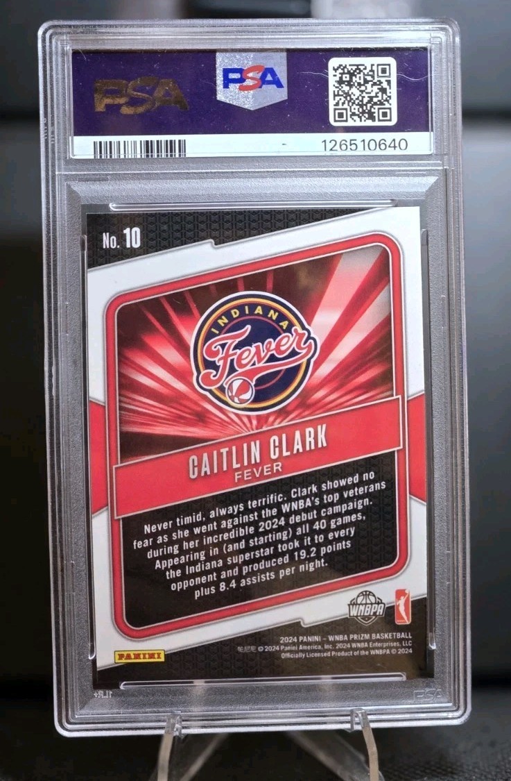 Caitlin Clark ● WNBA Rookie Card ● 2024 Prizm #10 Fearless ● PSA 8 ● New Slab view 5
