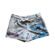 Disney Stitch Ohana Gray Graphic Lounge Shorts Kids Large 11-13