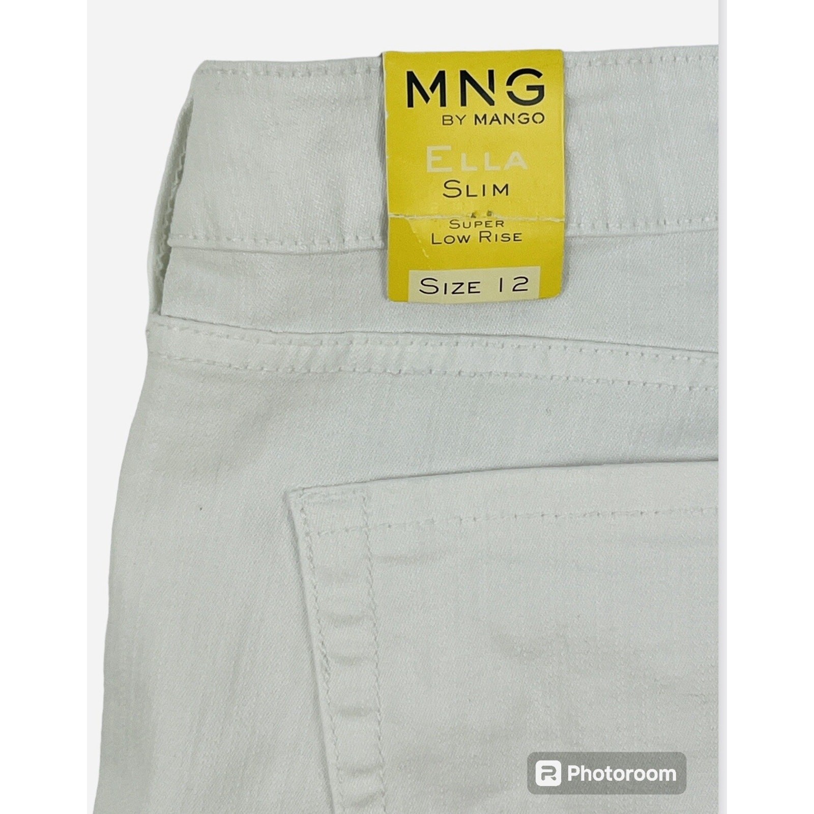 NEW MNG by Mango Ella Jeans Womens 12 White Slim Fit Low Rise thumbnail 8