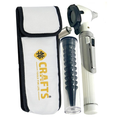 Mini Glasfaser Otoskop Tasche HNO Ohr Untersuchung medizinisches Werkzeug tragbar weiß