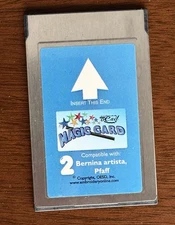 OESD Magic Box Card Blue #2, Bernina Artista, and Pfaff