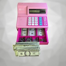 Learning Resources Pretend and Play Calculator Cash Register Pink - Extra Money