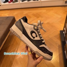 NWT Coach Women's Soho Sneaker In Mixed Signature Black/Chalk CDE16