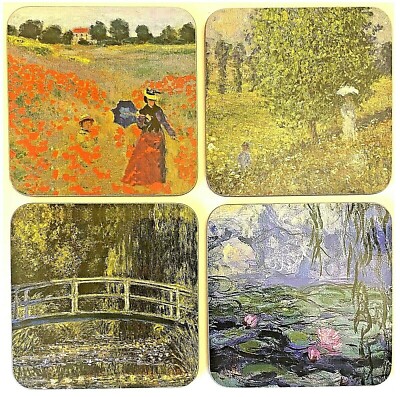4er Set Claude Monet Kunst Untersetzer