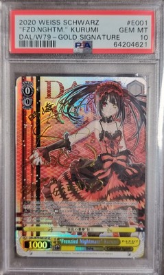 PSA10 White Black Date A Live ''Frenzied Nightmare'' Kurumi SP Signed 2020 NARROW