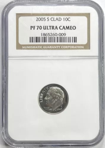 2005 S Roosevelt Dime Clad 10c NGC PF 70 Ultra Cameo