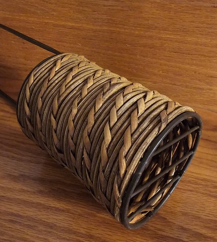 Wine Bottle Basket Carrier Metal & Wicker Barware 14.25x 4.25" - Picture 5 of 10