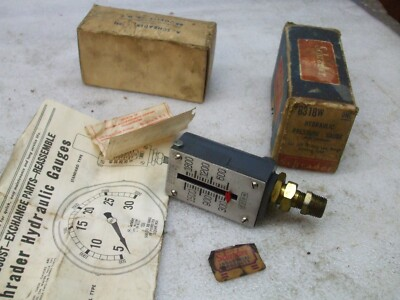 #ad #ad NOS ? SCHRADER HYDRAULIC Pressure GUAGE MODEL NUMBER 8318W In Box Free ship $24.50