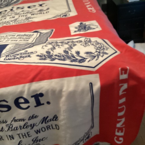 Vintage Budweiser HUGE 107" x 80" Cloth Garage Shop Banner Tailgate Man Cave - Picture 4 of 12