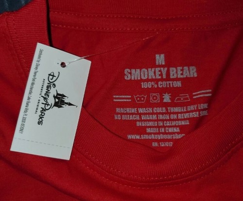 Camiseta Juvenil Parques Disney SMOKEY El Oso Talla M Roja - Imagen 3 de 3