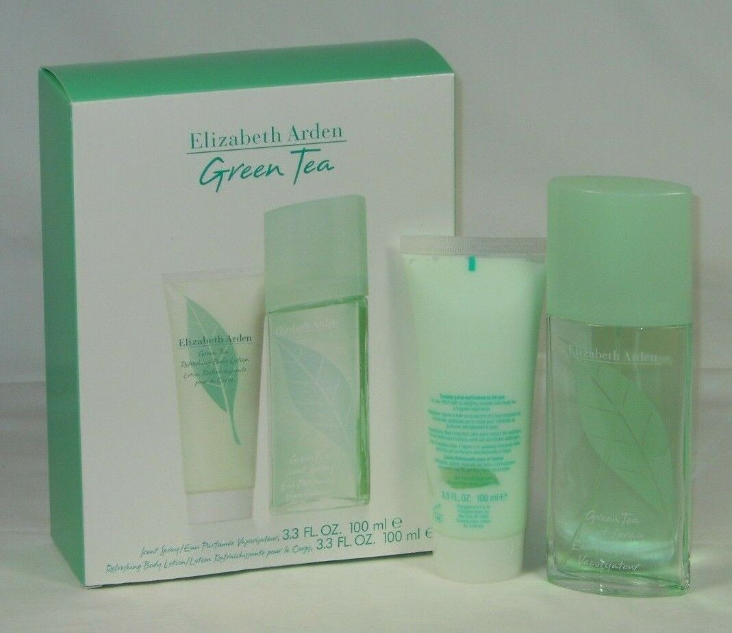 Green Tea Elizabeth Arden 2pc Set Scent Spray Perfume + Honey Drops Body Cream