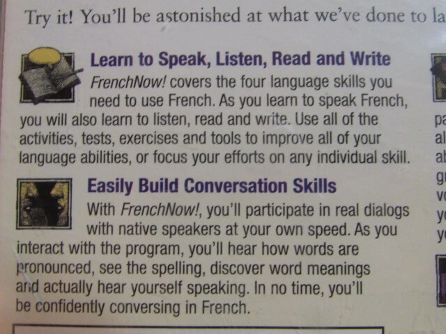 LEARN FRENCH NOW VERSION 8 MASTER PROGRAM SOFTWARE WINDOWS MACINTOSH CD-ROM NEW - Image 4 of 4