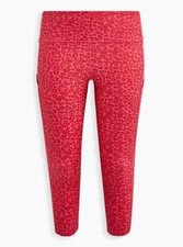 Torrid Crop Leggings Performance Core Coated Leopard Pink 3 3x 22 24 A70684