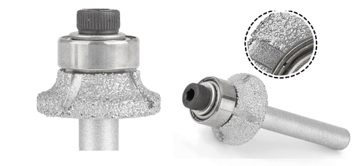 Radius Head 3mm Shank 1/4 inch Diamond BRAZED Profile Wheel Router Bit Bullnose - Picture 8 of 12