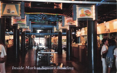 Postcard VA Roanoke New Food Complex inside Market Square Building Cheeseburger