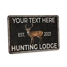 Custom Hunting Lodge Sign Deer Hunting Gift For Dad Garage Man Cave 108122002215