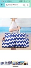 Blue and white large Beach Bag 42L Keespence
