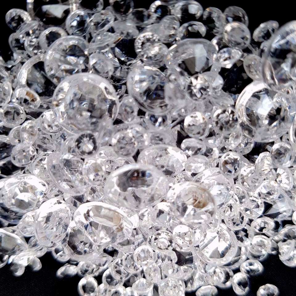 2000 Stück Diamant-Konfetti Aus Acryl (10 Mm, 4 Karat) – Transparent Für Hochzeitstisch & Festliche Dekoration