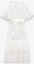 Zara Embroidered Dress With String Belt Size S BNWT Bloggers Fave RRP £109