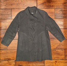 Mackintosh Scotland Handmade Vtg Cotton Rubber Proofed Rain Trench Coat Black Xl