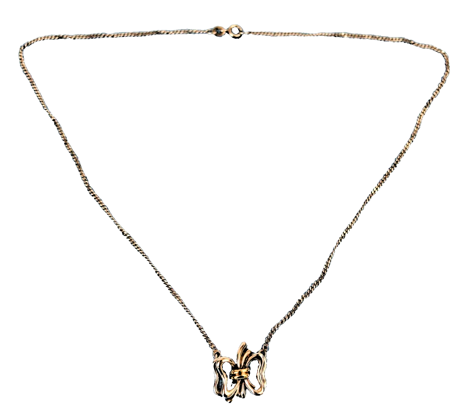 Tiffany & Co. Sterling Silver 18K Yellow Gold Double Ribbon Pendant