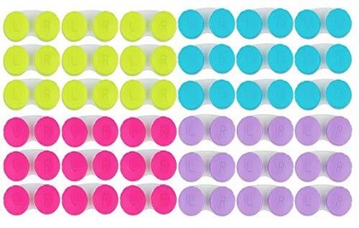 36 Pack Colorful Cute Lens Case Bulk Box Holder Container Soak Storage Kit 4 ...