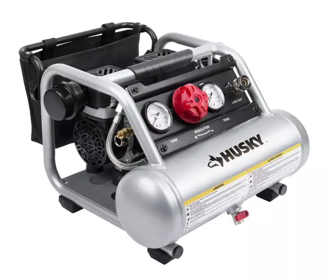 Husky 1 Gal. Portable Electric-Powered Silent Air Compressor