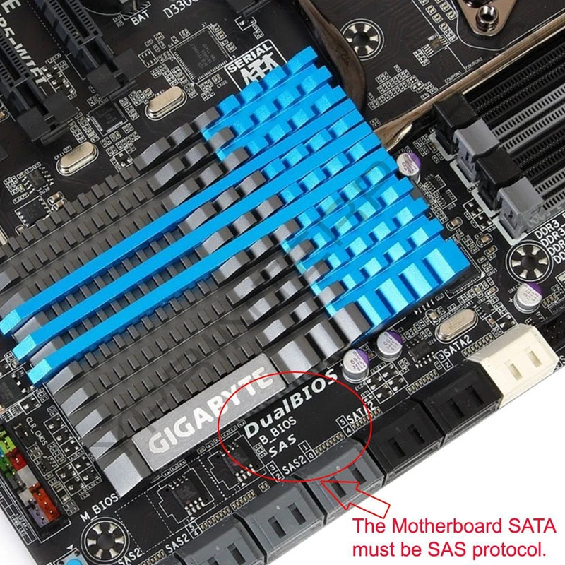 SFF-8482 Computer Cable Connectors SAS to SATA 22 pin HDD Raid Adapter - Image 3 of 3